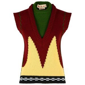 Marni Brown Wool Vest Women